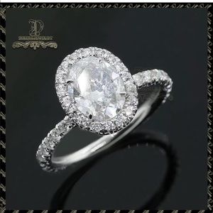 14k solid white gold engagement ring *MAKE OFFER*